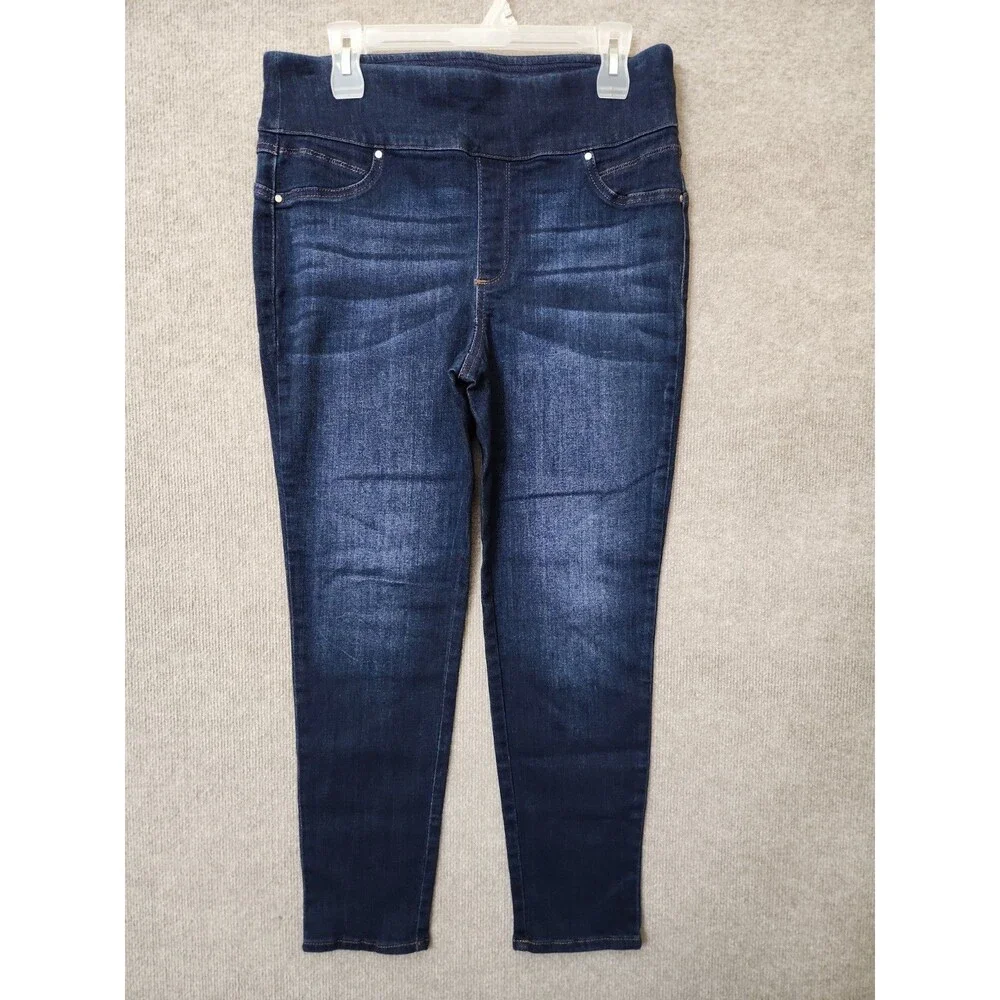 Chicos Perfect Stretch Pull On Jegging Ankle Jeans Womens 1 US 8 Blue Dark Wash